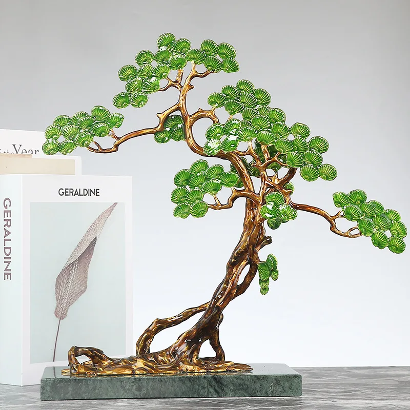 

Light luxury welcoming pine decoration carefully polished zinc enamel color welcoming pine home living room decoration