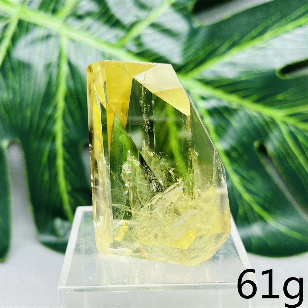 Натуральный желтый драгоценный камень цитрин кристалл радуга прозрачная