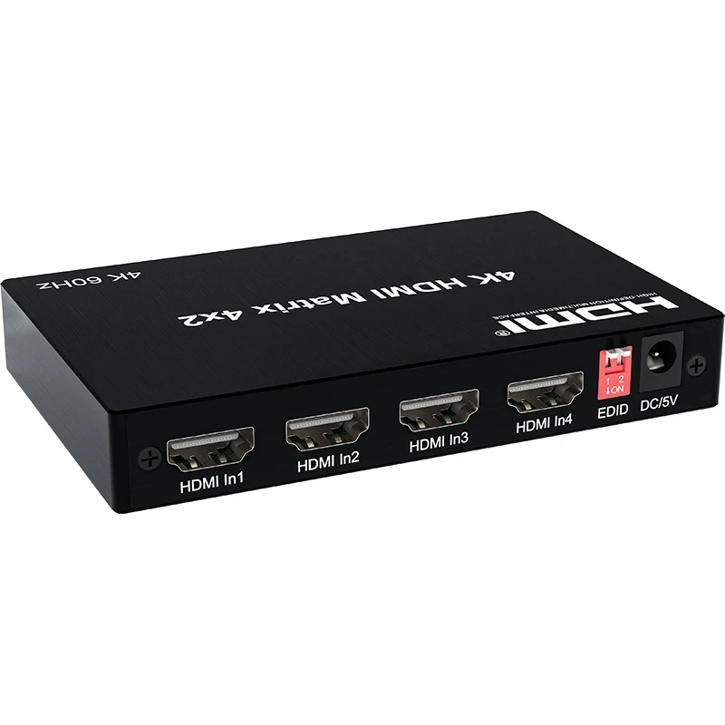 Фото 4K HDMI True Matrix Switcher 4x2 2x4 2x2 Matrix HDMI Switcher Splitter 2 в 4 выхода с оптическим и R/L аудиоэкстрактором HDCP2.2 №2