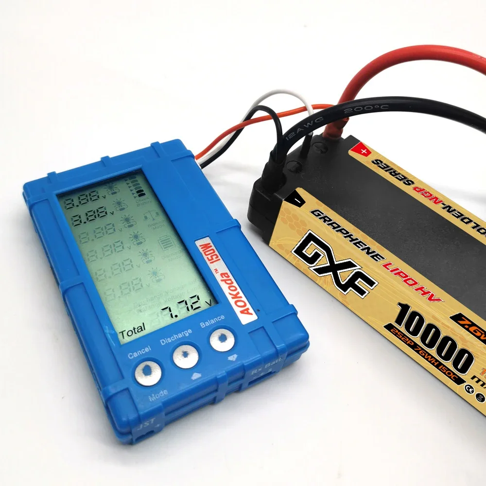 Фото DXF 2S Lipo Батарея 10000 мАч 7,6 В 150C 5 мм Твердый футляр с Твердотельным разъемом для 1/10 Багги Трюги Внедорожная лодка Грузовик Грузовик Гонки Вертолет №4