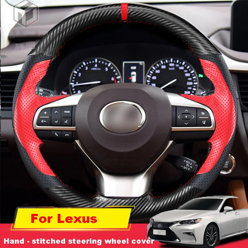 

DIY Customized Carbon Fiber Suede Leather Car Steering Wheel Cover Grip On Wrap For Lexus NX200/rx270 /ES300H/LS350