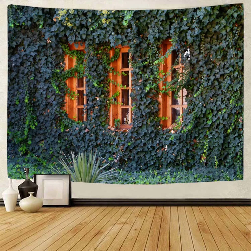 

3D Botanical Brick Wall Print Tapestry Wall Hanging Hippie Boho Home Wall Decor Kawaii Room Art Deco Sheets Picnic Mat Blankets