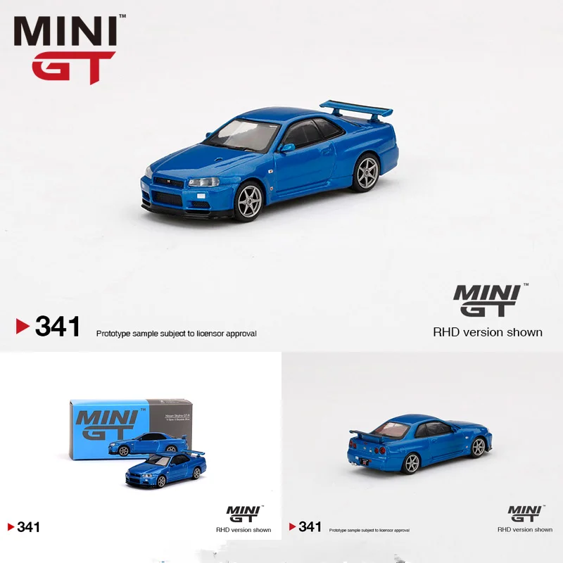 MINI GT 1:64 NISSAN SKYLINE GT-R R34 V-Spec II #341 Simulation alloy car model gift