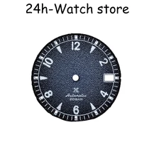 24 hours watch black dial with s logo and gs logo blue lume fit nh35 movement and skx007skx009 4r36 dial for nh36