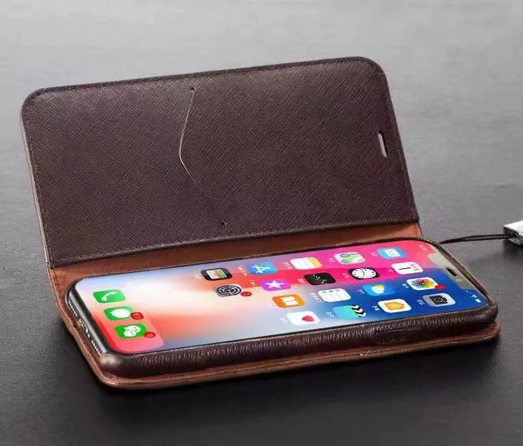 

LL58 Luxury Leather Filp Case for Iphone 13 Pro Max 12 11 7 8 Plus Se2 Se2020 XR Wallet Card Cover Cute Dangler Phone Accessory
