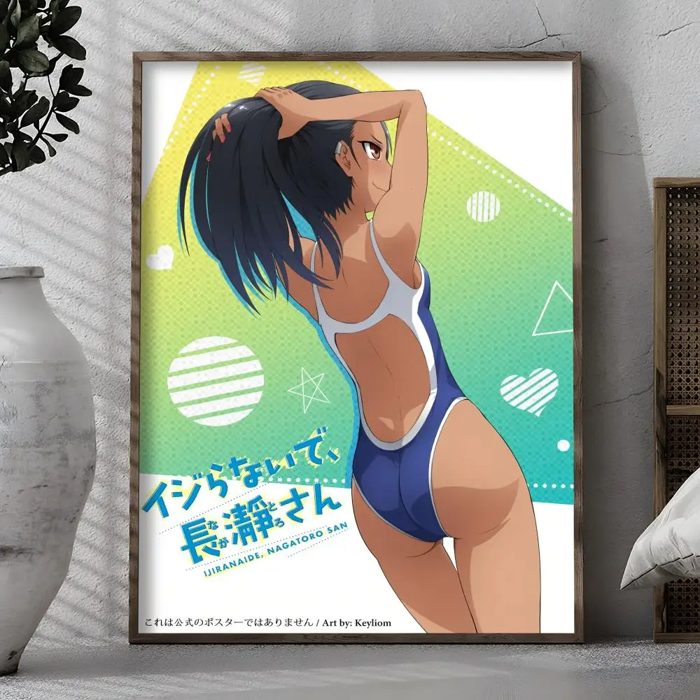 Фото Аниме Miss N-Nagatoro плакат для комнаты, настенный художественный декор, водонепроницаемые наклейки для домашнего бара, украшения спальни №4