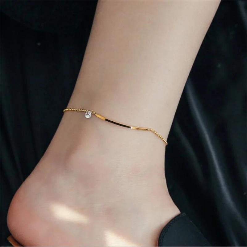 

Gold Color Plated Anklets Barefoot Crochet Sandals Jewelry Leg Anklet On Foot Ankle Bracelets For Women Leg Chain Trendy Jewelry