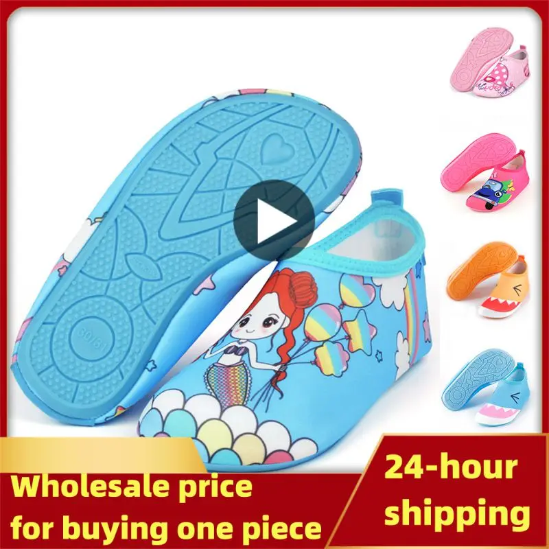 

Детские босоножки для воды, Нескользящие, для плавания и дайвинга, пляжа, сандалии, плоская подошва, кроссовки, Тапочки