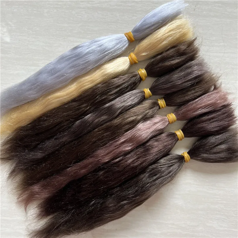 S Handrooted Reborn Doll Mohair Golden Brown Coffee Colors Bjd 1/12 Ob11 Dolls Mohair Wigs Hair Accessory