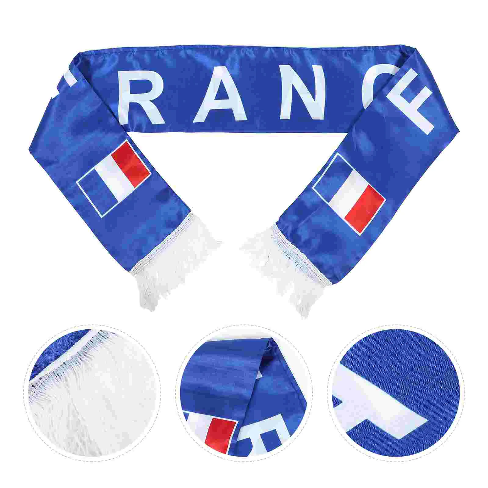 

2pcs Scarf Flag France Fans Scarf Football Events Cheering Props Soccer Game Knit Scarf Party Favors