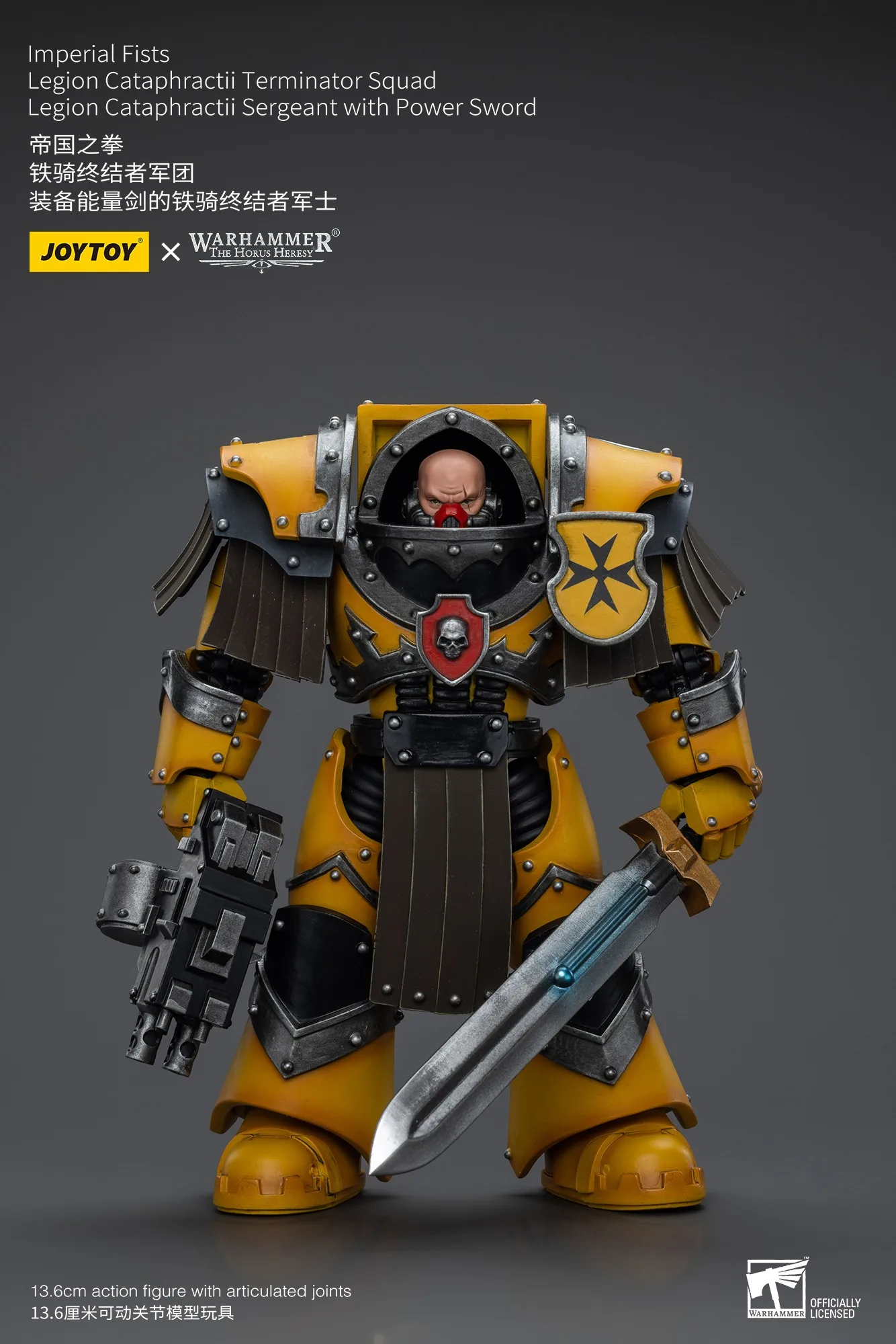 Фото JOYTOY Warhammer 1/18 фигурки императорских кулаков легион катафологии сержант с силовым мечом фигурка модель игрушка подарки для мальчика №2