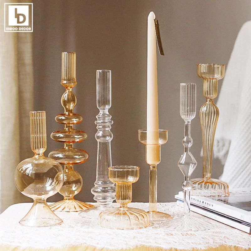 S Jar Candlesticks Candelabra Bubble Vase Nordic Home Decor Lantern Wedding Dining Desk Decoration Ornaments