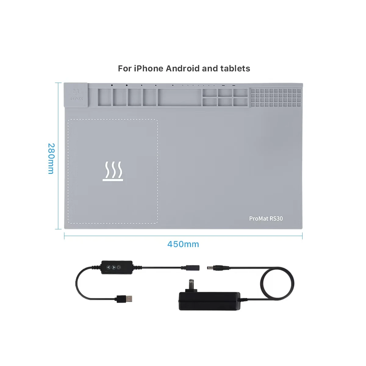 Kup REFOX RS30 Poduszka Elektryczna, Odporność Na Wysoką Temperaturę Do Zaciskania/profesjonalne Silikonowe Pas Dla Telefonów Komórkowych Naprawa Telefonu/naprawa Mobilna Narzędzia