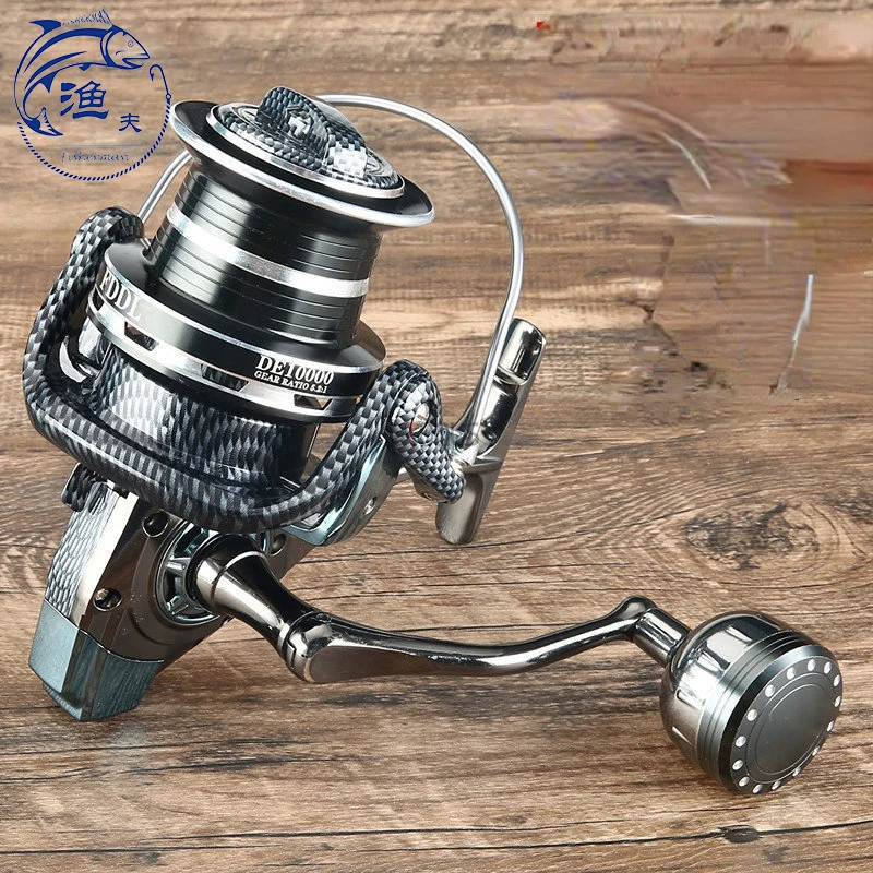 

5000-12000 металлическая катушка под змеиную кожу, сверхбольшая дальность, литье, якорь, рыболовное спиннинговое колесо, вращающаяся 14 + 1 шарикоподшипник, рыболовная катушка