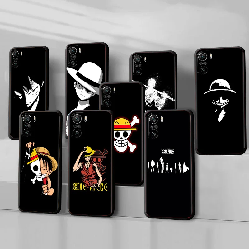 

Anime Black One Piece Case For Xiaomi Redmi Note 9S 9 8 10 Pro 11 7 8T 9C K40 7 9Pro Black TPU Soft Phone Cover Shell