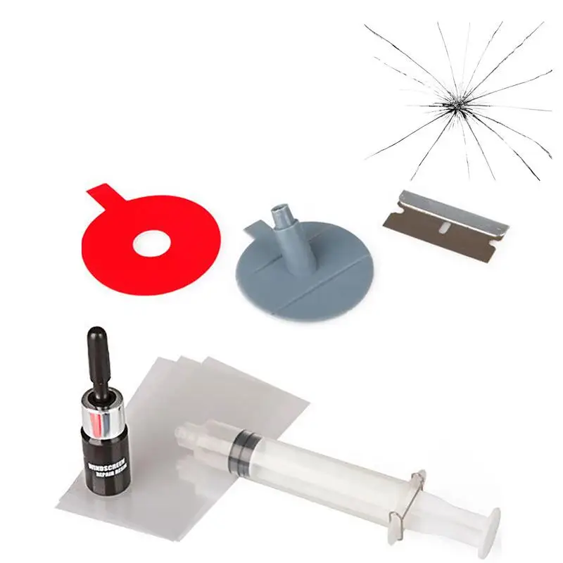 

Windshield Crack Repair Tool Set Auto Windshield Glass Repair Tool Set Windscreen Chips Scratches Cracks Quick Fix Tool Set