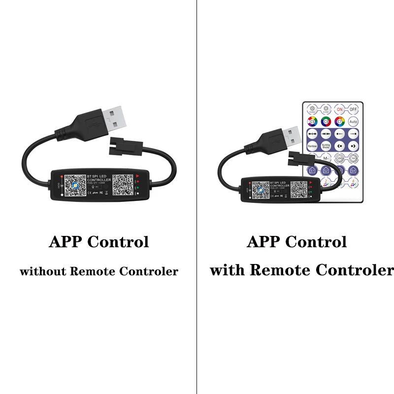 

WS2812B Controller Bluetooth Music APP Control for Pixel LED Strip Light SK6812 WS2811 Tape Lights USB Remote Control