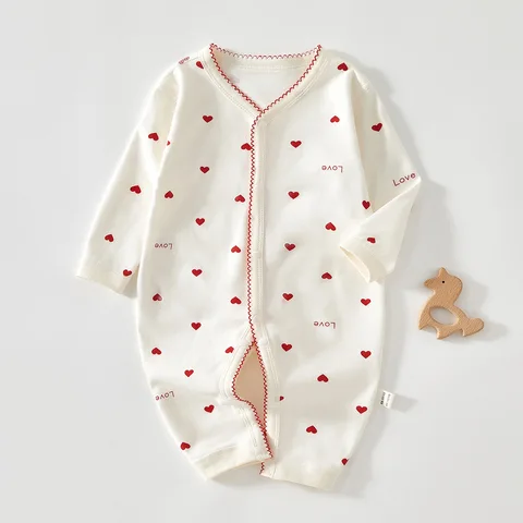 Одежда для новорожденных, комбинезон с принтом влюбленных, комбинезон без косточек из 100 хлопка, очень милый наряд для новорожденных, боди с длинным рукавом