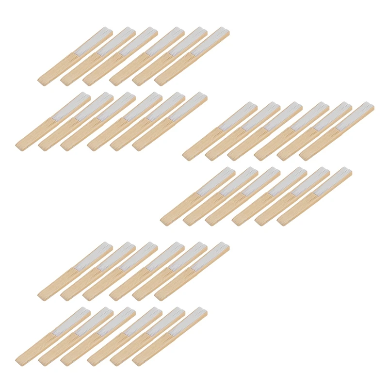 

36 упаковок ручных вееров, веер из белой бумаги, бамбуковые складные веер, Ручной Веер для церкви, свадебный подарок, сувениры Вечерние