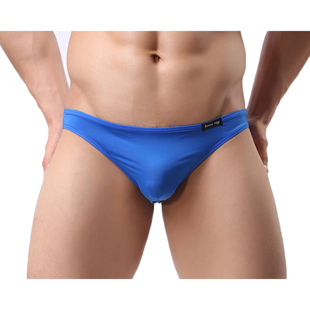 Men's Briefs Low Rise Ice Silk Bikinis Seamless Underwear Sexy Briefs