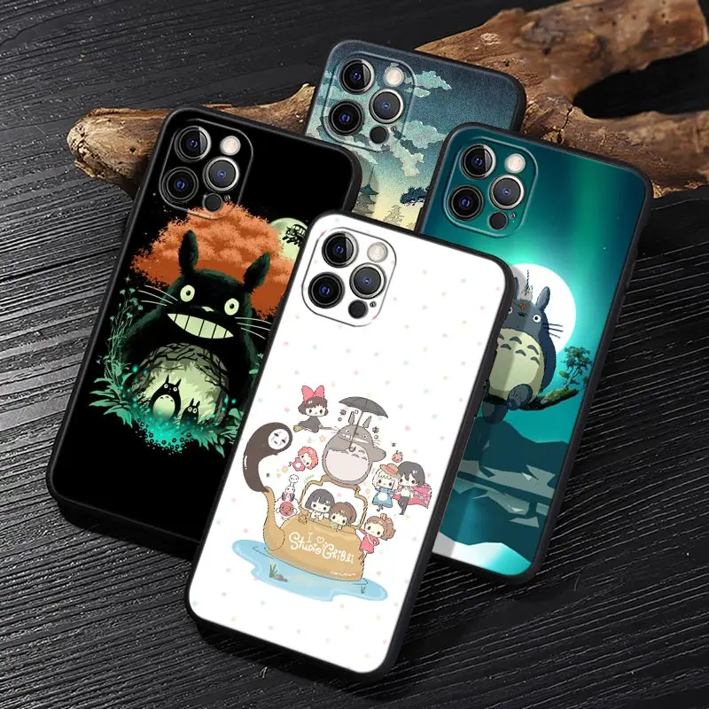 

Cute Studio Ghibli Totoro Anime Funda For iphone 14 Case For iPhone 11 12 13 Mini 14 Pro Max XS XR 7 8 Plus 6 SE Case Soft Cover