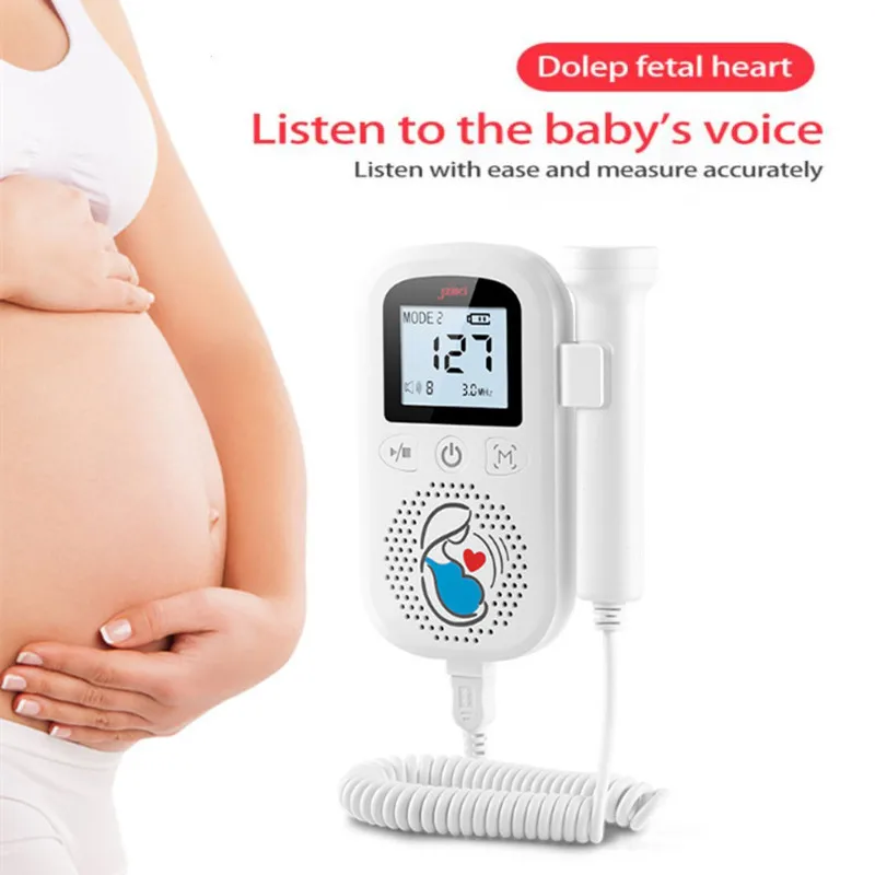 

3MHz Baby Heart Rate Detector Pregnant Women Fetal Heart Rate Monitor Household Baby Fetal Doppler Heartbeat Meter No Radiation