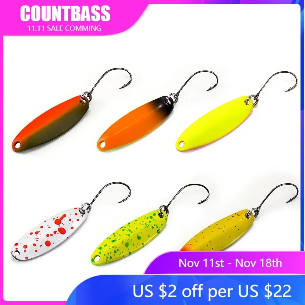 COUNTBASS 6 шт. 1/8 унций 3 7 г ложки для ловли форели латунные литейные приманки лосося