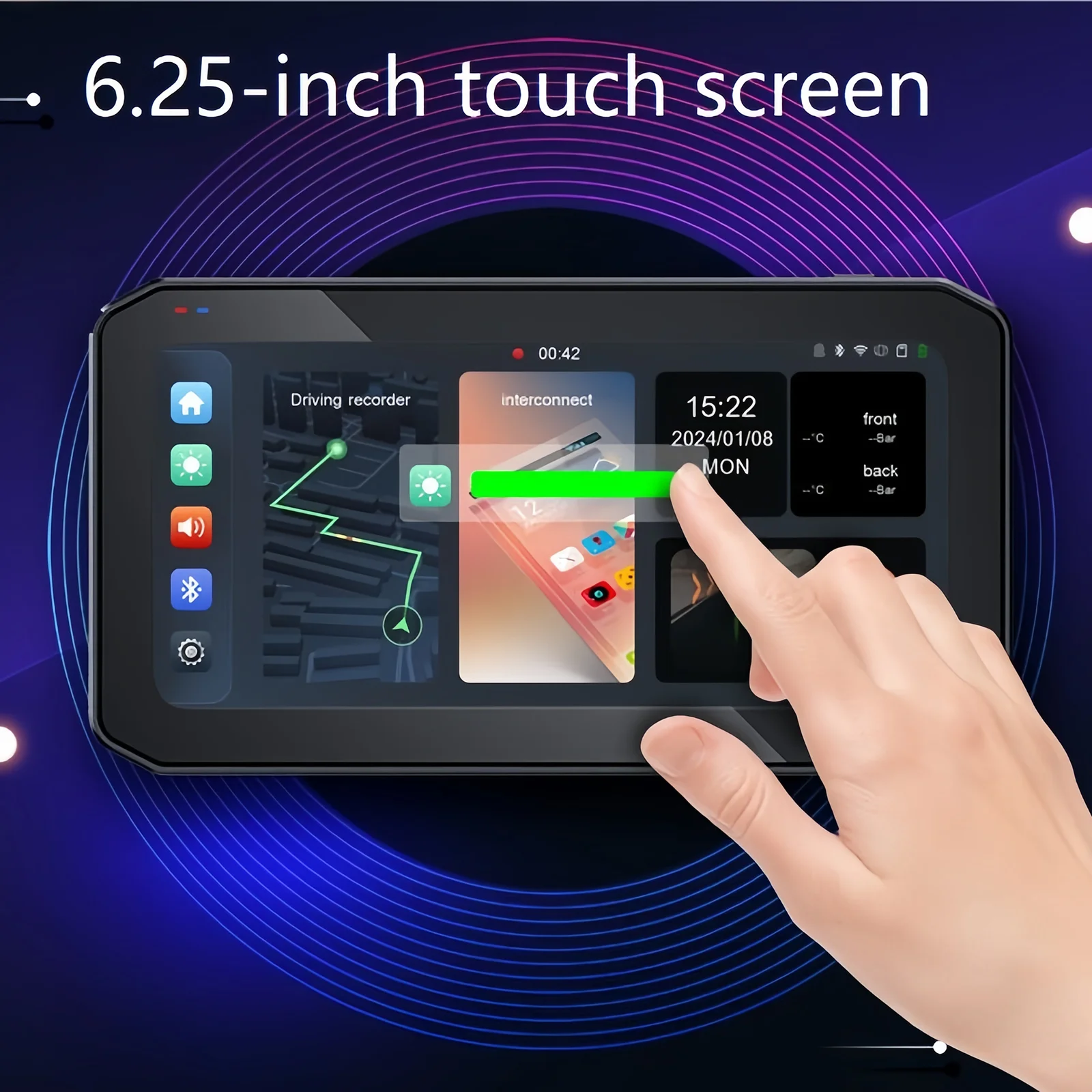 6 25 дюймовый мотоциклетный CarPlay 1200nit экран навигации для мотоцикла IP65