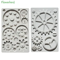 diy mechanical gears chocolate molds fondant chocolate cake silicone molds cake decorating tools baking accessories