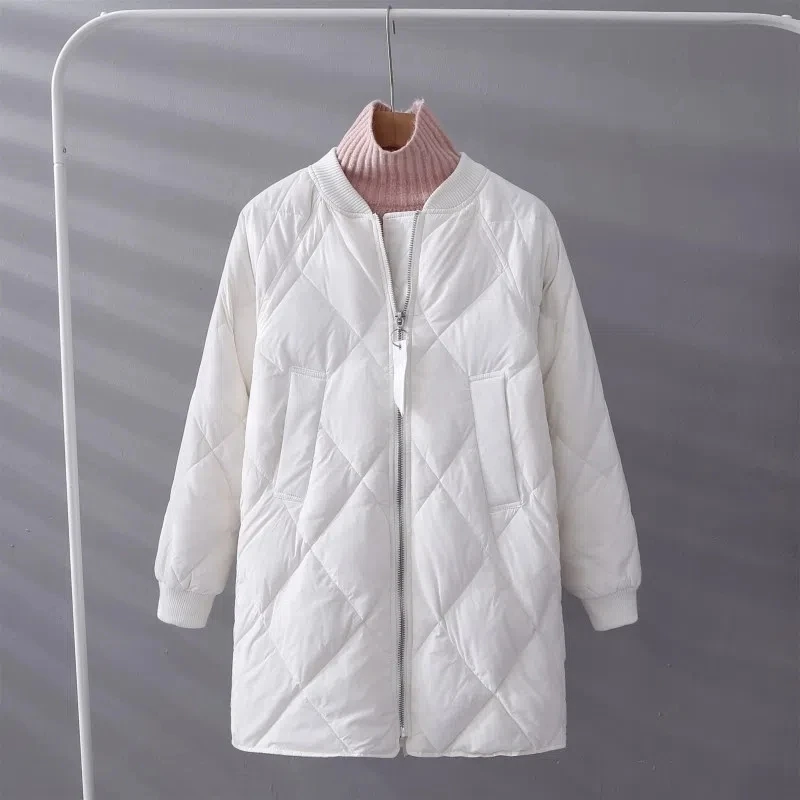 Cotton Coat Women Parkas 2022 Winter Jacket New Korean All-match Casual Baseball Uniform Jackets Female Long Diamond  Outerwear