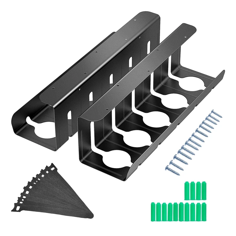 

2Pcs Cable Duct Desk Kit No Punching Cable Storage Rack For Storing Multiple Sockets And Power Supplies