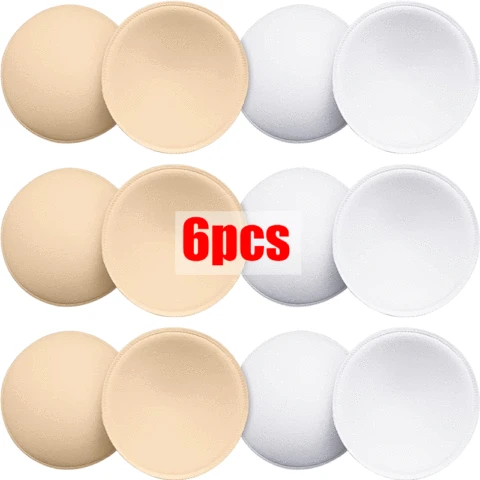 6PCS Soft Bra Pads Inserts Removable Bra Pad for Women Breast Push Up Enhancer Bra Pad Sports Bras Cups Insert Bikini Swimsuit