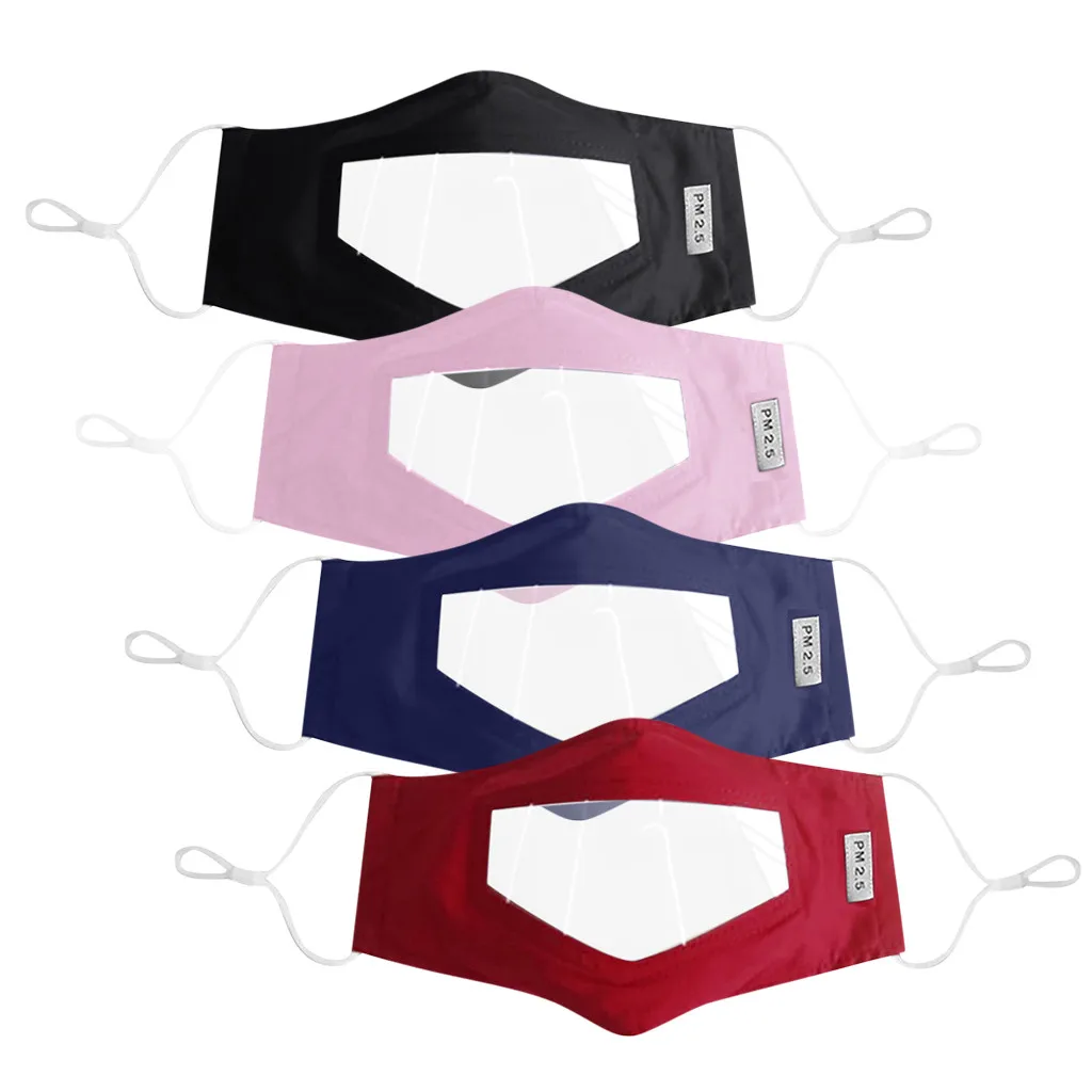 1/4 шт. маски с прозрачным окном видимое выражение для глухих и плохих слуховых