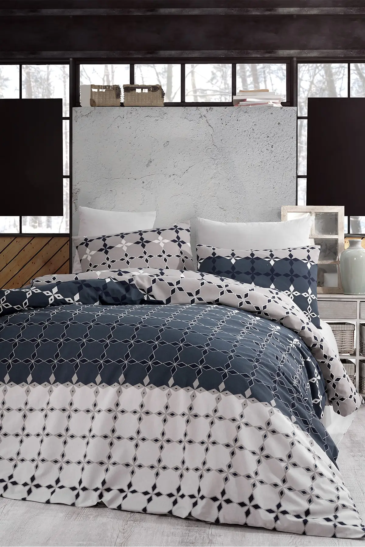 

Домашний текстиль, двойной комплект пододеяльников-Милано-синий