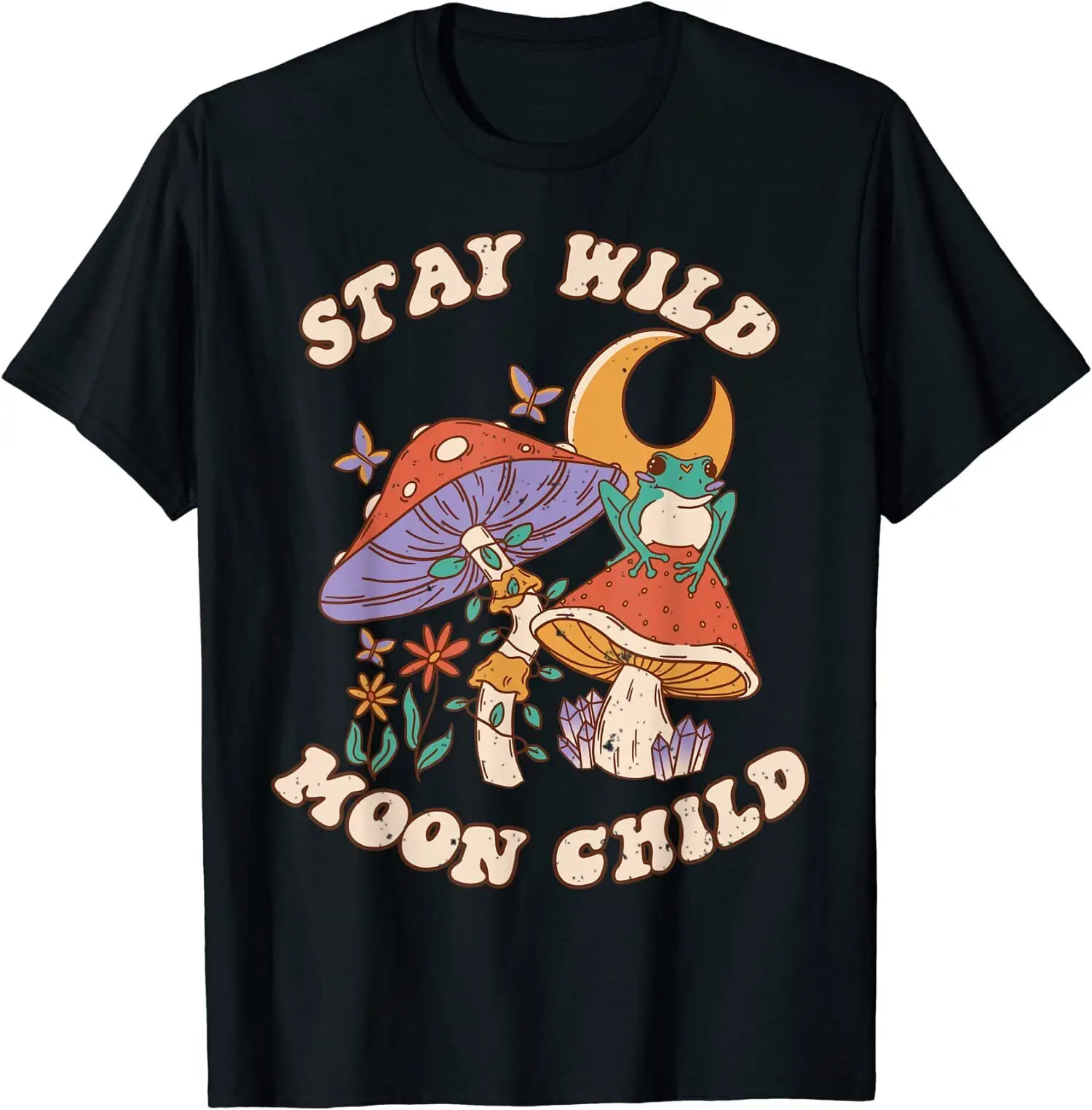 

Vintage Retro Stay Wild Moon Child Korean Kawaii T Shirt Short Sleeve T-shirt Men Tshirt Top Harajuku Ulzzang Tee