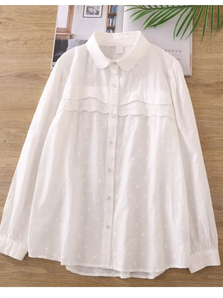 Рубашка Lamtrip с вышивкой воротником Питер Пэн 100% хлопок