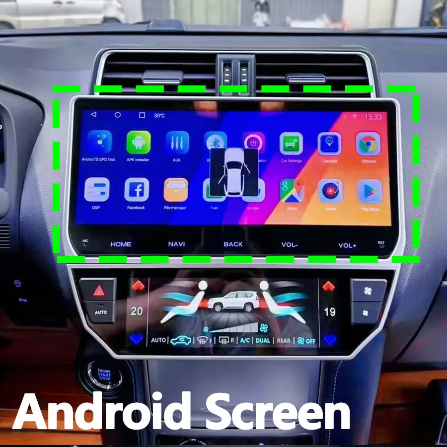 

12,3-дюймовый автомобильный радиоприемник для Toyota Land Cruiser Prado 150 2018-2023, автомобильный мультимедийный видеоплеер, Android 14 Carplay, GPS Nav, головное устройство