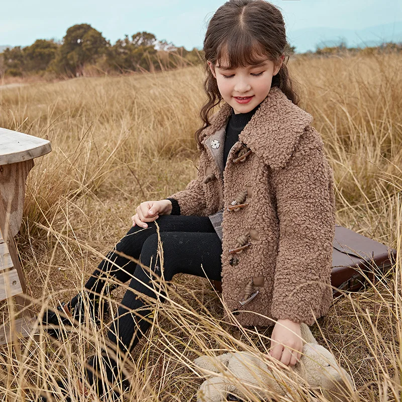 Модная детская зимняя куртка для девочек плотное флисовое теплое пальто из