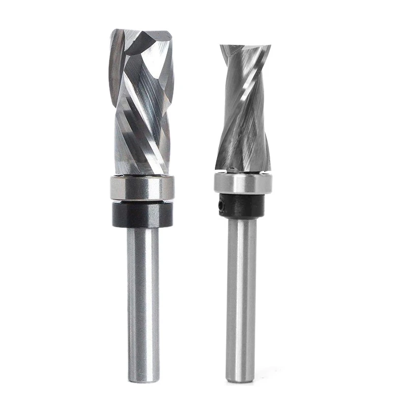 

Bearing Ultra-Performance Compression Flush Trim Solid Carbide CNC Router Bit For Woodworking End Mill Shank