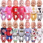 Пижама ручной работы с круглым вырезом для 18-дюймовых американских кукол, аксессуары для девочек 43 см, одежда для новорожденных 43 см, аксессуары для кукол нашего поколения