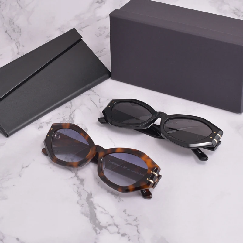 

Роскошные женские солнцезащитные очки с ацетатными поляризационными линзами UV400 Солнцезащитные очки для вождения автомобиля для женщин и мужчин с оригинальными коробками и логотипом