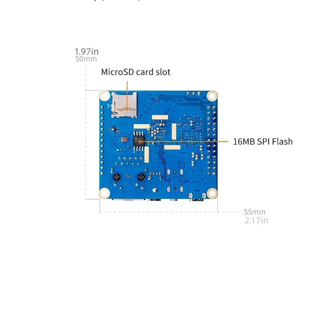Фото Плата для разработки Orange Pi Zero 3 с 1/1.5/2/4 ГБ ОЗУ DDR4, WiFi5, Allwinner H618, с поддержкой WiFi, Bluetooth и BLE №4