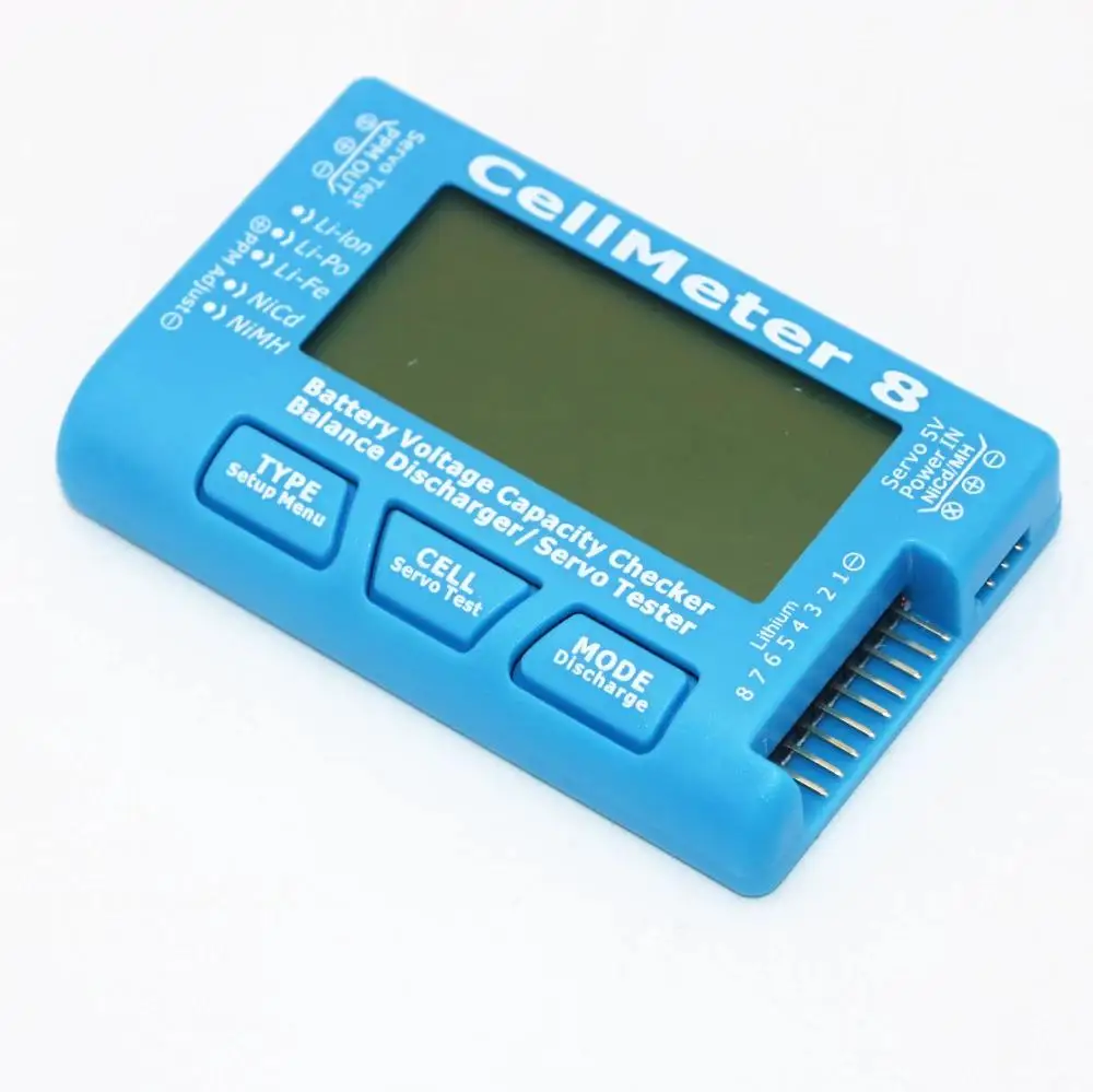 CellMeter 8 1-8S Battery Capacity Voltage Checker Meter For measuring Li-Po, Li-lon, Li-Fe, NiCd, NiMH battery voltage images - 6