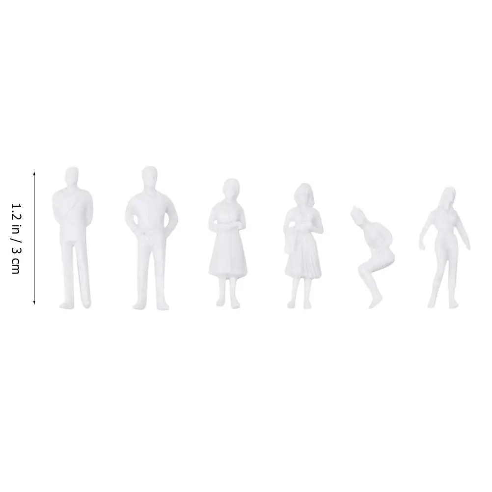 Фото 10 шт. белых фигурок людей в различных позах, прочный пластик, для оформления железнодорожных макетов, DIY, под покраску, миниатюрные, реалистичные, для ландшафтного дизайна, масштаб 1:75 №4