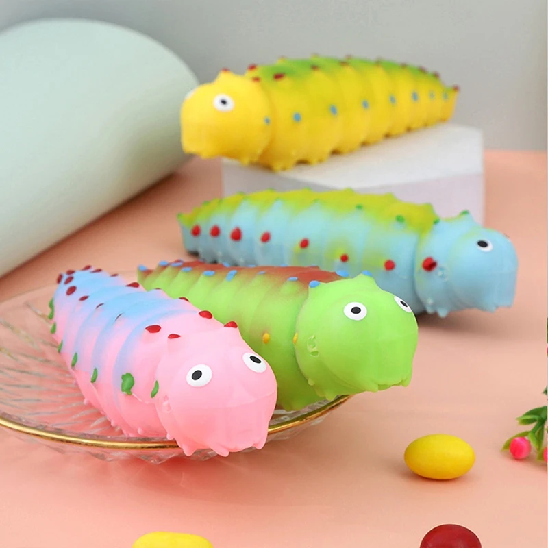 

Squeeze Caterpillar TPR Worm Toy Antistress Childrens Adult Decompression Toy Kids Stress Relief Fun Game