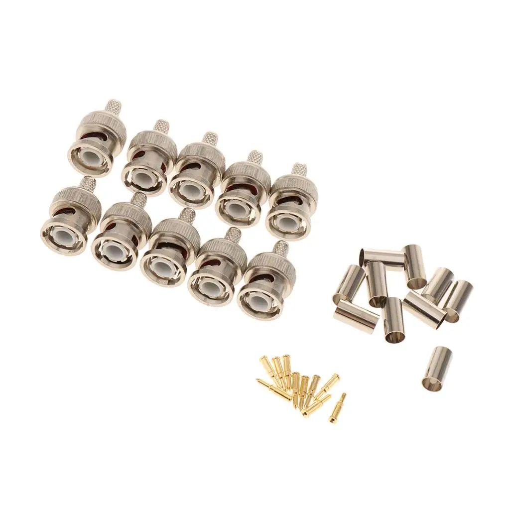

Set of 10 3-in-1 BNC Connectors, Female, Male, Connector, for RG58