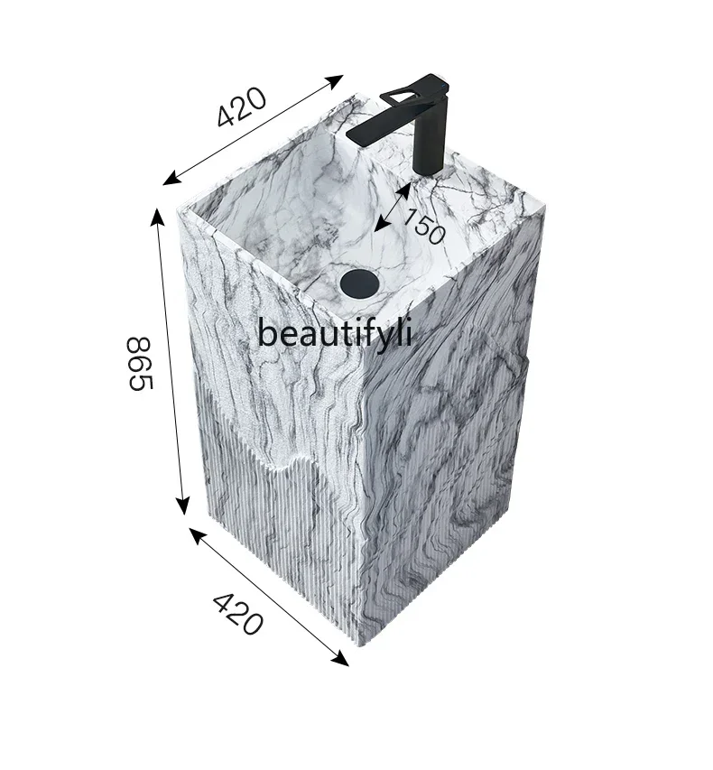 Мраморный каменный узор художественная квадратная раковина на пьедестале