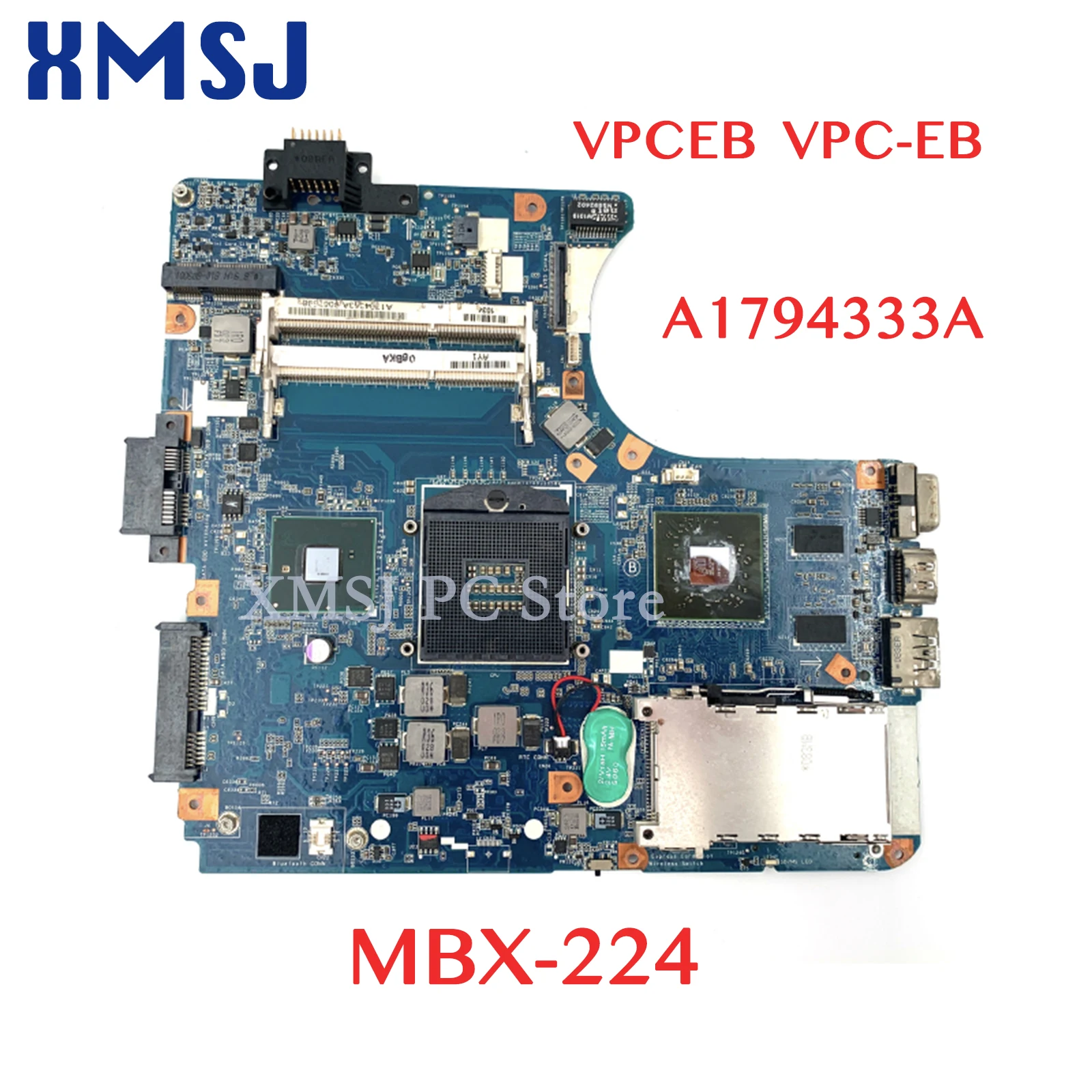 XMSJ For SONY Vaio VPCEB VPC-EB A1794333A Laptop Motherboard HD 5650 HM55 DDR3 MBX-224 M961 1P-0106200-8011 Main Board