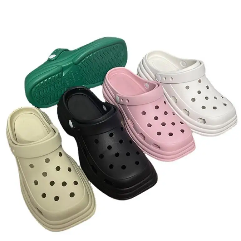 

Designer Women's Slippers Square Hole Shoes Fashion Outer Wear Sandals Soft Eva Soft Bottom Beach Sandals And Slippers