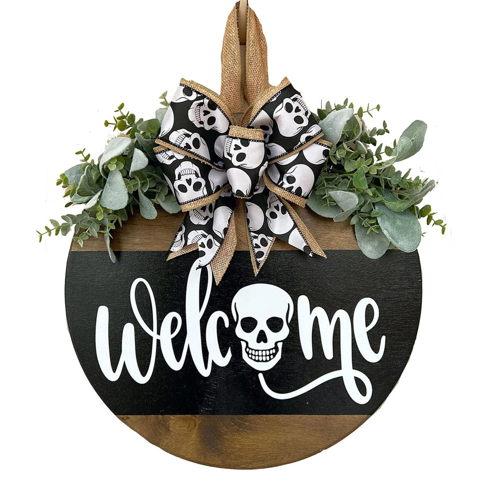 

Halloween Front Door Welcome Sign Classic Cute Pattern Welcome Door Sign Greeting Guests & Passers-by